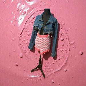 No Boundaries Pink and Gray Knit Sweater